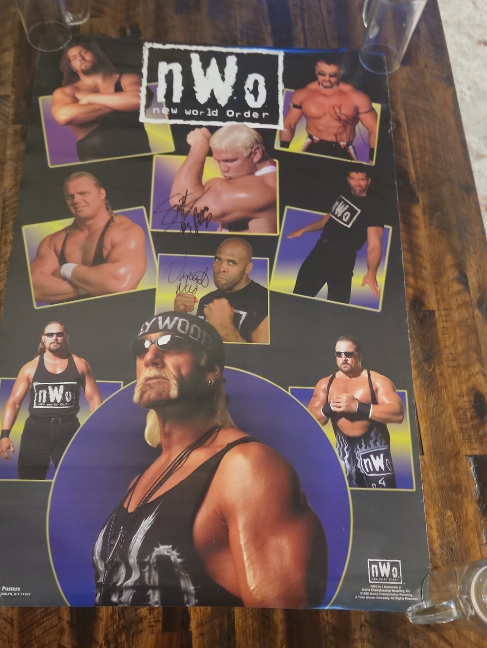 1998 WCW nWo (New World Order) poster Signed Bagwell, Vincent & Scott Steiner